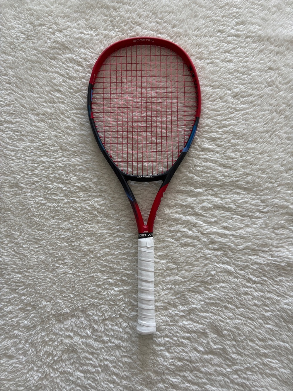 Yonex navy blue and red racket